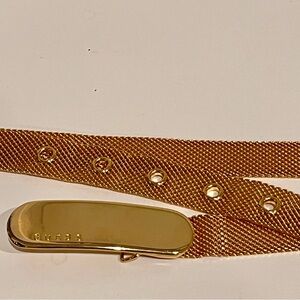 Vintage GUESS Gold-Tone Mesh Metal Belt Y2K Designer Chain Quiet Luxury Retro